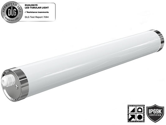 IP69K IK10 TB6 LED Tubular Light Anto-UV Amonia Untuk Pabrik Pengolahan Makanan