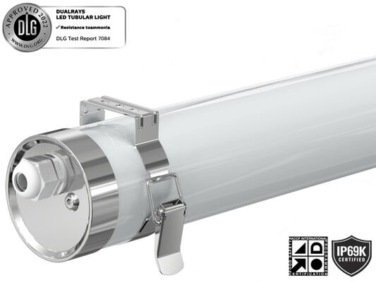 IP69K IK10 TB6 LED Tubular Light Anto-UV Amonia Untuk Pabrik Pengolahan Makanan