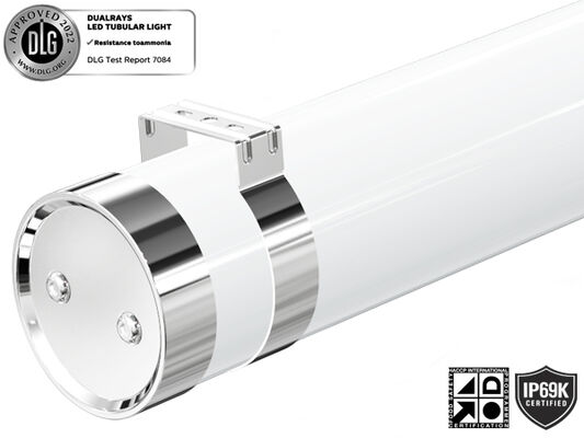 Lampu Tubular LED 1.2m 40W IP69K IK10 TB6 Anto-UV Amonia Untuk Gudang Kandang Hewan dan Tempat Pencucian Mobil