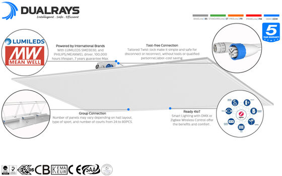 Dualrays F5 Series LED Flood light 1000W LED Pencahayaan Olahraga Luar Ruangan Meanwell Sosen Driver Opsional