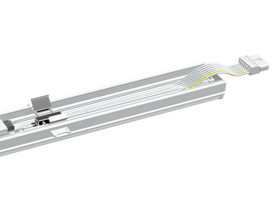 Modul Lampu Linear LED Universal Click-fast 75W DIP Switchable bekerja dengan hampir semua sistem rel trunk yang dipasang dalam 25 tahun terakhir, solusi retrofit sempurna untuk mengganti lampu linear 2 x 36w lama