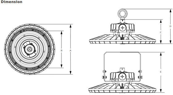 DUALRAYS HB2 DIP Switchable Power dan Lampu Highbay LED UFO 3CCT dengan ambang batas siang hari| Sensor Gelombang Mikro dengan ambang siang hari atau pemanenan siang hari| Darurat Opsional