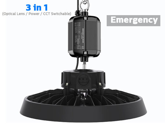 100W 150W 200W 150lm/W DUALRAYS PENCAHAYAAN HB5 UFO LED High Bay Light IP65 IK08 Gudang Lampu Industri dengan Pilihan Sensor