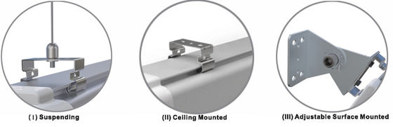 DIP Switchable D5 LED Tri Proof Light 40W Tri Color 5ft White PC Cover