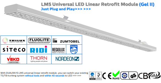 Universal Linear Retrofit LM5 Line Versi IP65 5ft Led Tube Light 55W PC Cover Tidak Ada UV IR Mercury Gratis