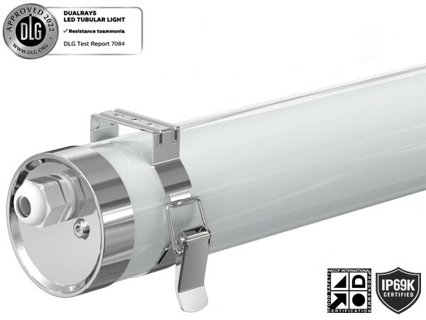 Lampu Tubular LED TB6 IP69K PMMA IK08 Anti-Amonia/UV /PC IK10 Perlindungan Anti-UV