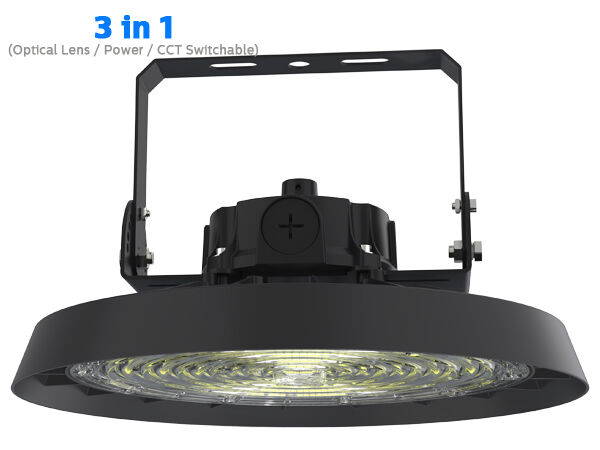 200lm/W IP66 IK08 ENEC RG1 Aluminium untuk DUALRAYS LIGHTING HB5 High Bay Light 200W 1-10V 120-277V Gudang Logistik Pabrik Gudang Dapat Diredupkan 100000h